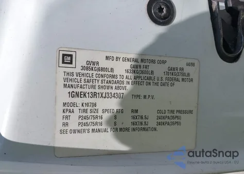 1999 Chevrolet Tahoe Ls from USA, damaged, VIN 1GNEK13R1XJ334307